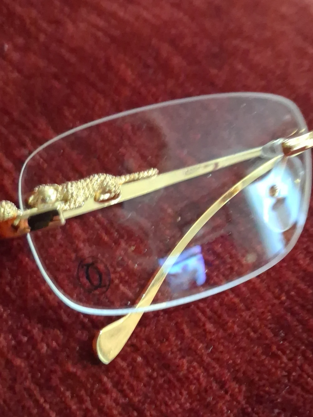 NWOT Womens Mcknight Cartier Rimless/Gold Eyeglasses Panther 31368665